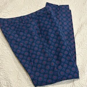 Navy patterned  capris size 8. Soft wrinkle free cotton. Perfect weight